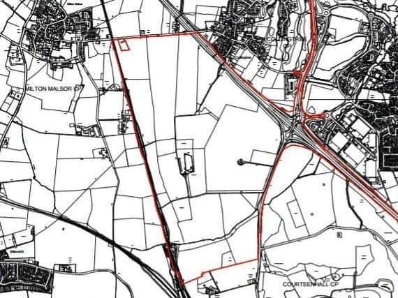 A map of where the Northampton Gateway SFRI would go