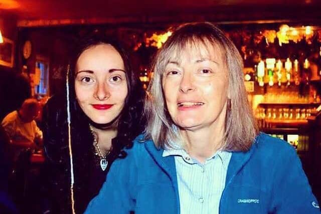 Annie Slinn (left) with her late mother Judith. Photo: Brain Tumour Research