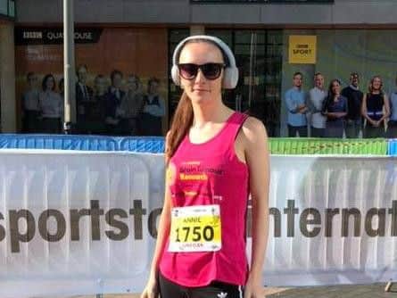 Annie Slinn at the UK Fast City of Salford 10k 2019. Photo: Brain Tumour Research