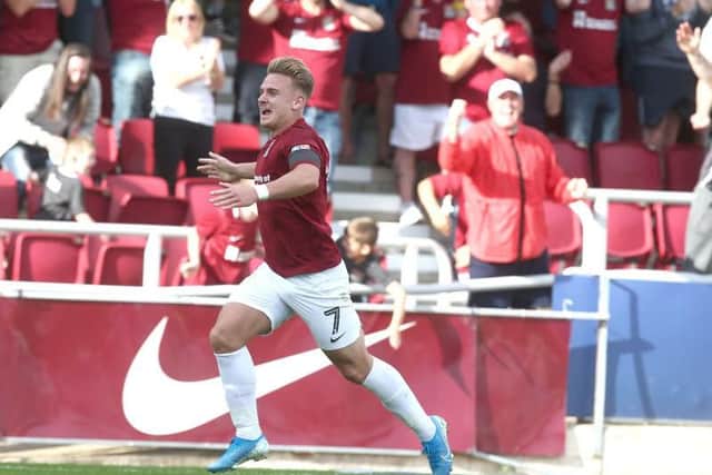 Sam Hoskins shows his delight!