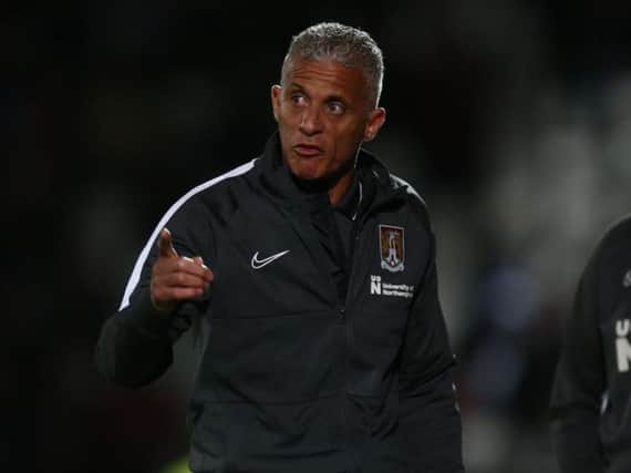 Keith Curle did not hold back during his half-time team talk at the Lamex. Picture: Pete Norton