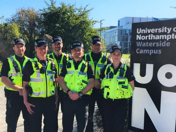 The University of Northampton police team at Waterside campus