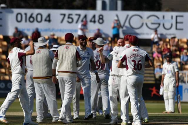 Northants were able to celebrate plenty of success against Durham on the third day at the County Ground (picture: Dave Ikin)