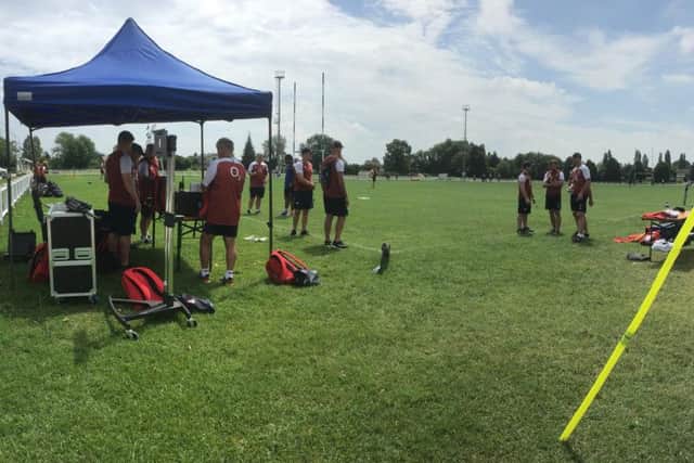 The hydration station pitch side in Treviso