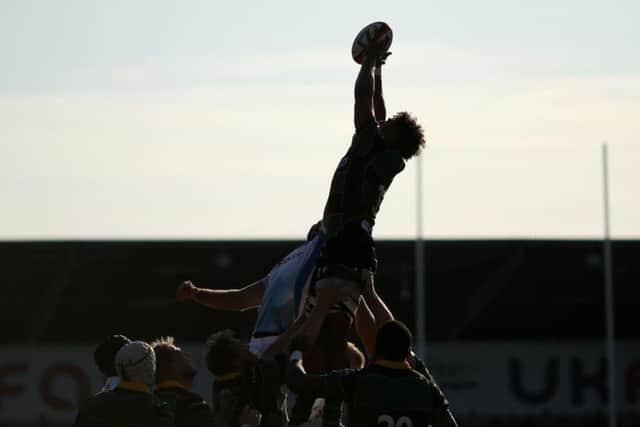 The aerial battle at the AJ Bell Stadium