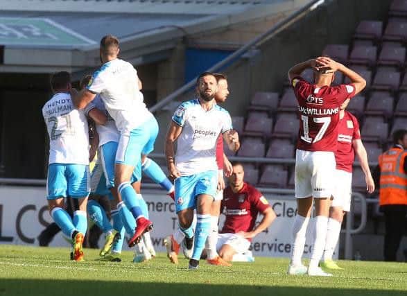 Crawley celebrate their last-gasp equaliser