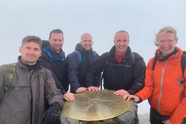 The University of Northampton police team at the top of Snowdon. Photo: Northamptonshire Police