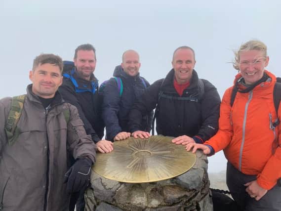 The University of Northampton police team at the top of Snowdon. Photo: Northamptonshire Police