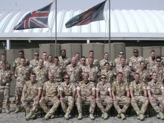 Operation Telic in Iraq, circa 2007. Marc Gausden is furthest to the left in the back row