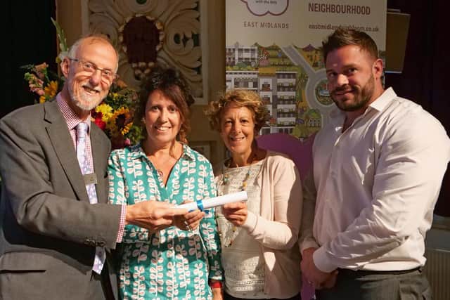 Jeff Bates, East Midlands In Bloom, Alison Grantham, community development manager at Duston Parish Council, Jenny Evans, Growing Together Allotment and Pete Wisbey, facilities manager, Duston Parish Council.