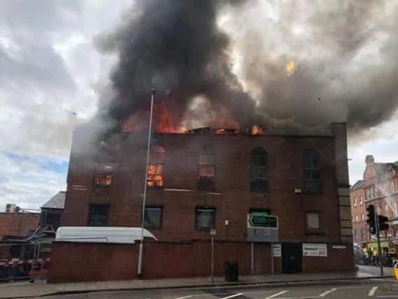 Flames ravaged the building at the top of Abington Street last year.