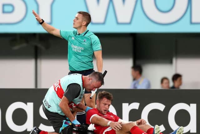 Dan Biggar suffered concussion while tackling Samu Kerevi