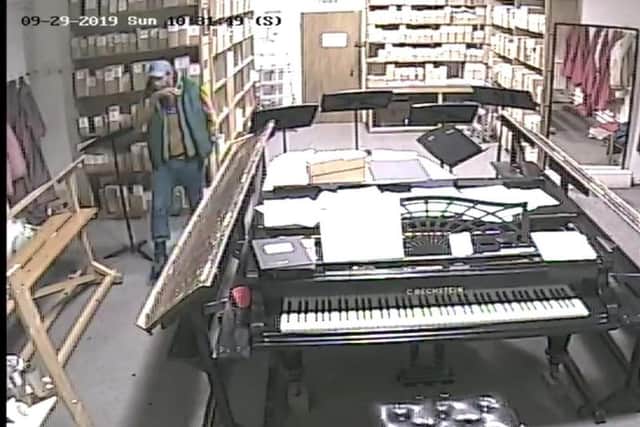 CCTV shows how the man stole thousands of pounds of personal items from the choir room.