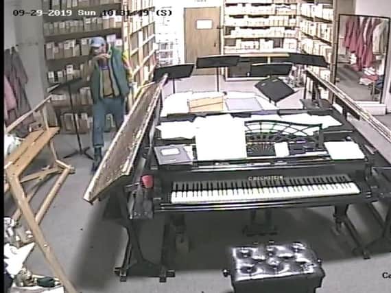 CCTV shows how the man stole thousands of pounds of personal items from the choir room.