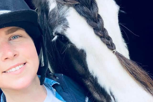 Hannah is living life to the full following her treatment and is back to horse
riding.