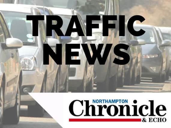 Delays are increasing on the A45 after a two-vehicle crash this afternoon.