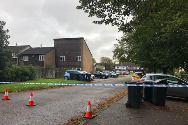 Police sealed off part of Booth Meadow Court yesterday with police tape.