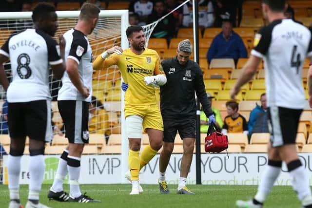 Steve Arnold suffered a hamstring strain on his Cobblers debut at Port Vale (Pictures: Pete Norton)