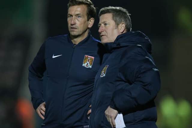 Justin Edinburgh and his assistant at the Cobblers, Dave Kerslake