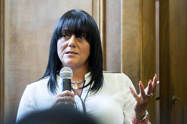 Rosann Taylor spoke frankly to children at today's event at County Hall.