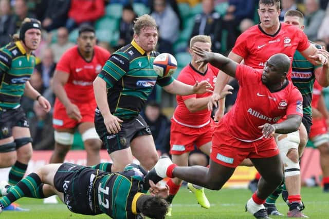 Saints and Saracens scrapped it out at Franklin's Gardens on Sunday afternoon