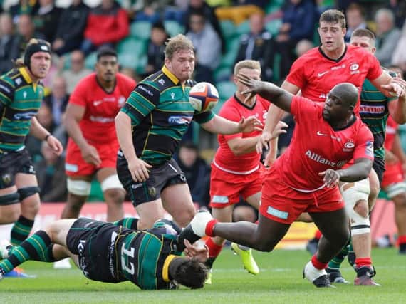 Saints and Saracens scrapped it out at Franklin's Gardens on Sunday afternoon