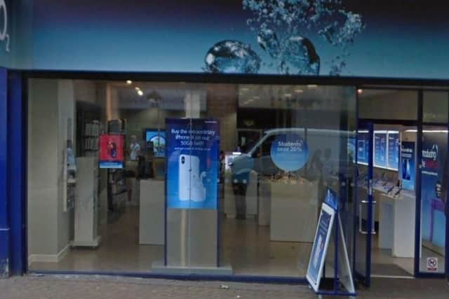 Library picture of the O2 shop. This is not a screenshot of the social media post