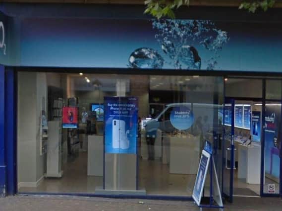 Library picture of the O2 shop. This is not a screenshot of the social media post