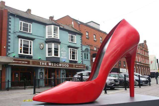 The red stiletto, now at the top of Abington Street, caught many residents' eyes when it appeared last month.