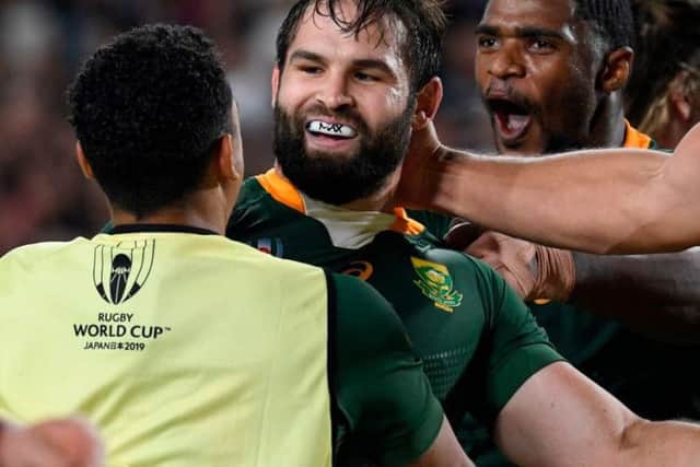 Cobus Reinach ran in for a World Cup hat-trick for South Africa against Canada