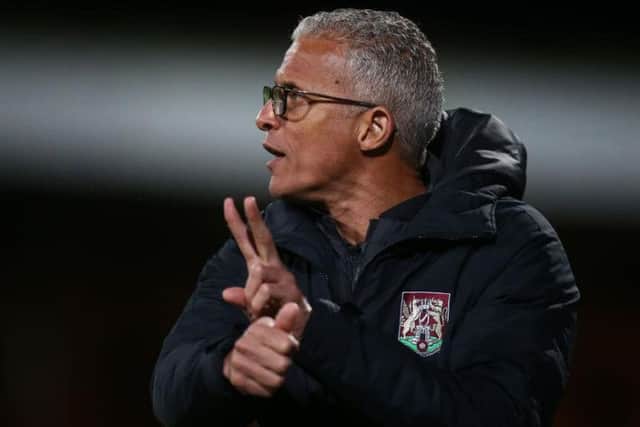 Keith Curle issues instructions to his team. Picture: Pete Norton