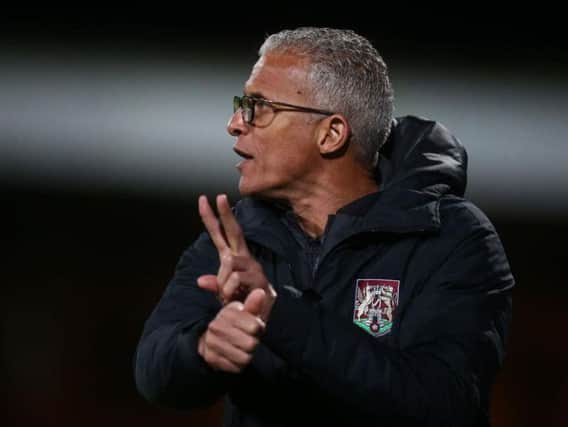 Keith Curle issues instructions to his team. Picture: Pete Norton