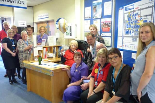 Staff joined Gillian at her welcome desk to celebrate her special day.