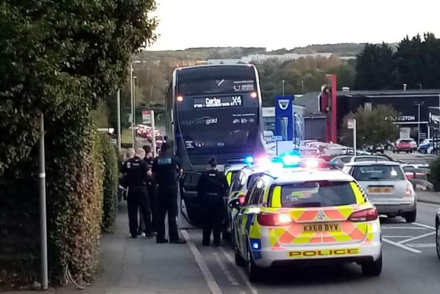 Police officers at the scene at 5.45pm on Wednesday