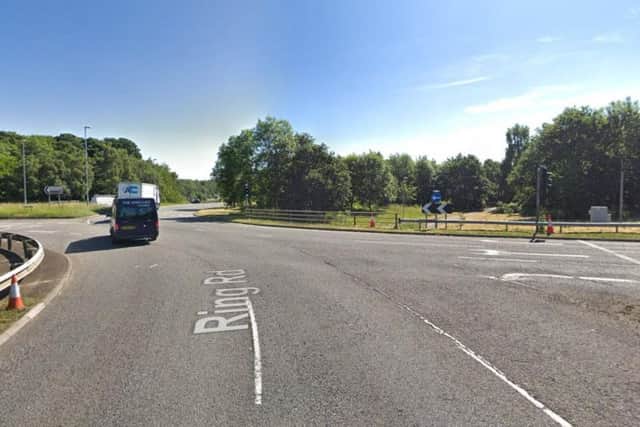 The roundabout just off Mereway heading towards the A45 eastbound