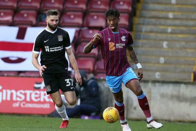 Jordan Turnbull with former Scunthorpe and Northampton player Ivan Toney