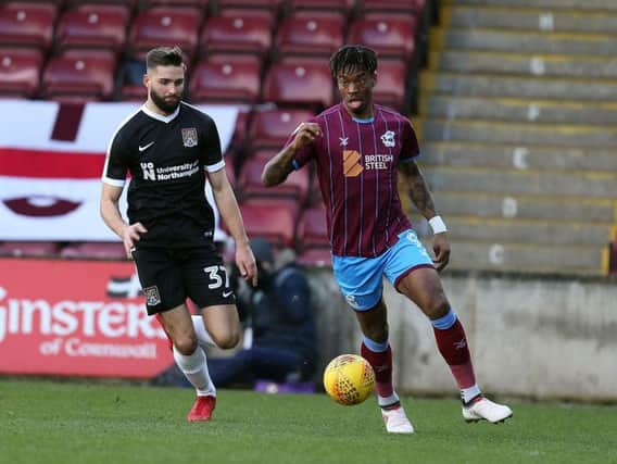 Jordan Turnbull with former Scunthorpe and Northampton player Ivan Toney