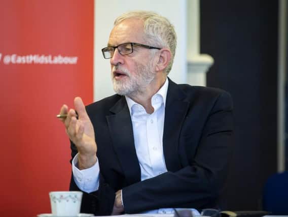 Labour leader Jeremy Corbyn was in Northampton yesterday and made a speech at the Saints' ground and later spoke with charity bosses and civic leaders at the Doddrige Centre. Pictures by Kirsty Edmonds.