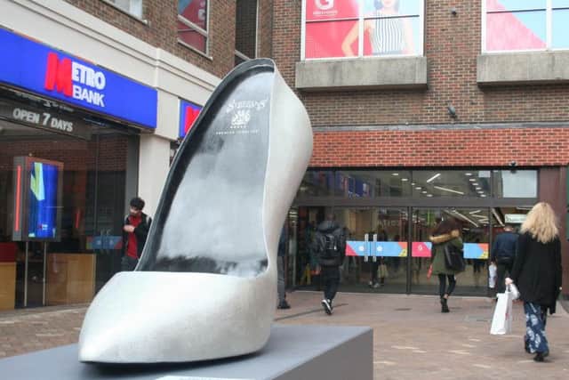 Steffan's Silver Stiletto, by artist Jessica Adams.