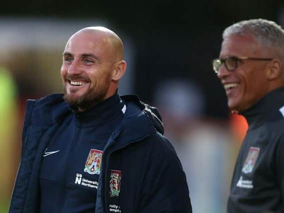 Alan McCormack with manager Keith Curle