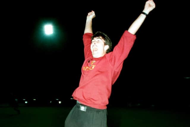 Winning 1-0 from the first leg, goals for Ian Sampson, Ray Warburton and John Gayle sealed Town's first trip to Wembley. Cardiff's Jeff Eckhardt had been sent off for an elbow on 25 minutes