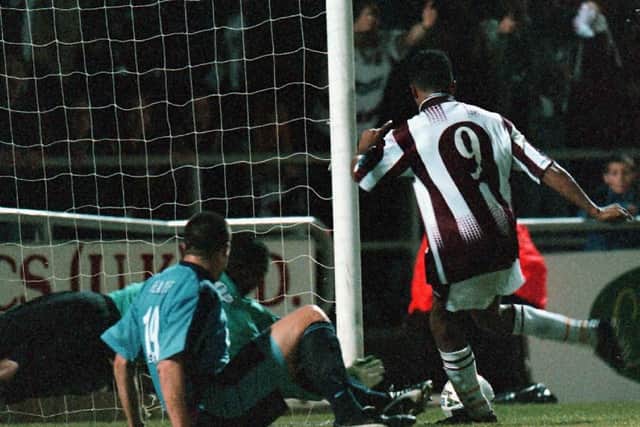 Chris Freestone's finest hour as his two goals saw off a Hammers team including Neil Ruddock, Frank Lampard, Ian Wright, John Hartson and Trevor Sinclair. Harry Redknapp was the manager