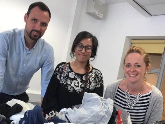 Pictured from left to right is UON colleagues Paul Tucker and Tania Salam with Hope Centre fundraising and marketing manager, Louise Danielczuk.