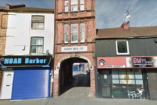 The former Dickens Bros leatherworks factory is just off Kettering Road in the town centre