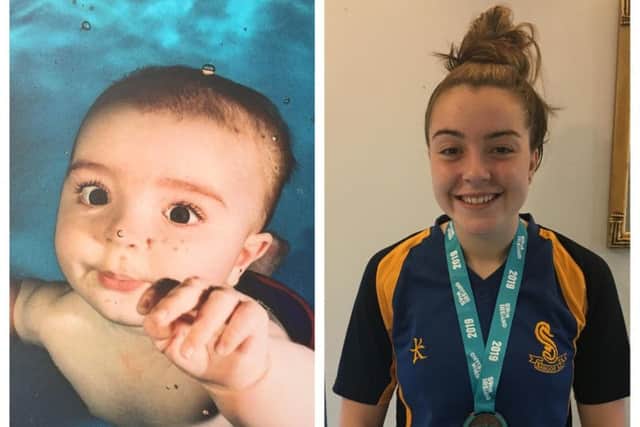 After her first swimming lessons as a baby in Northampton, Naeve is now a successful county league swimmer.