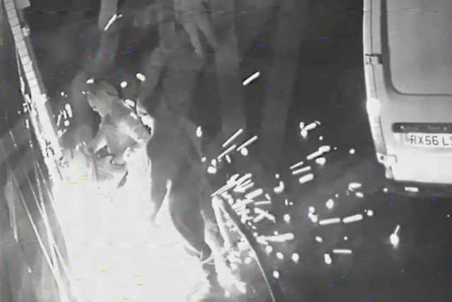 The thieves used a circular saw to break into the motorcycle store. Photo: Northamptonshire Police
