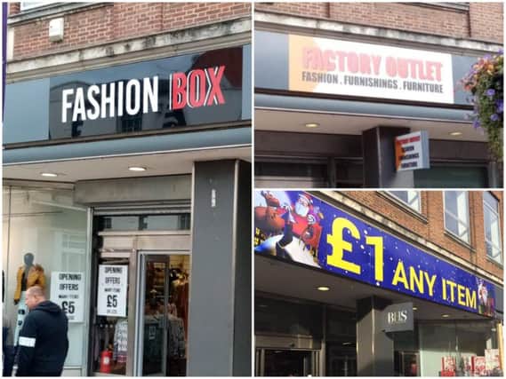 The three faces of Northampton's former BHS store since 2018. A "mixed leisure-retail" unit was promised after its sale.
