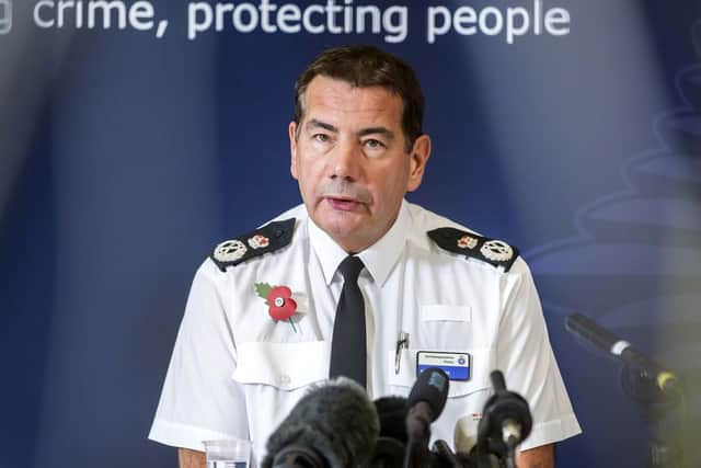 Northamptonshire Police Chief Constable Nick Adderley at the press conference on the Harry Dunn investigation
