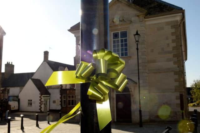 Green ribbons are all over Brackley in support of Harry Dunn's family