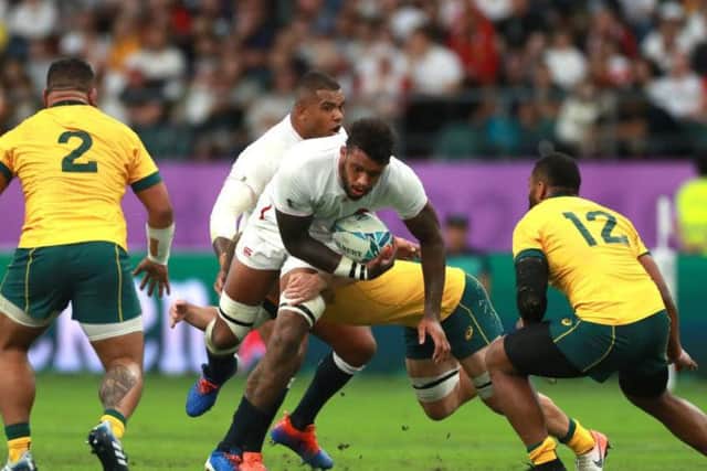Courtney Lawes in action during England's quarter-final win over Australia